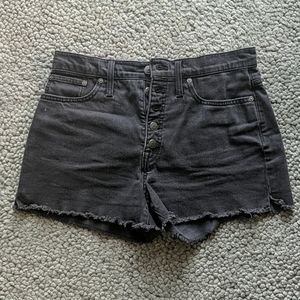 Madewell High-Rise Black Denim Shorts 29